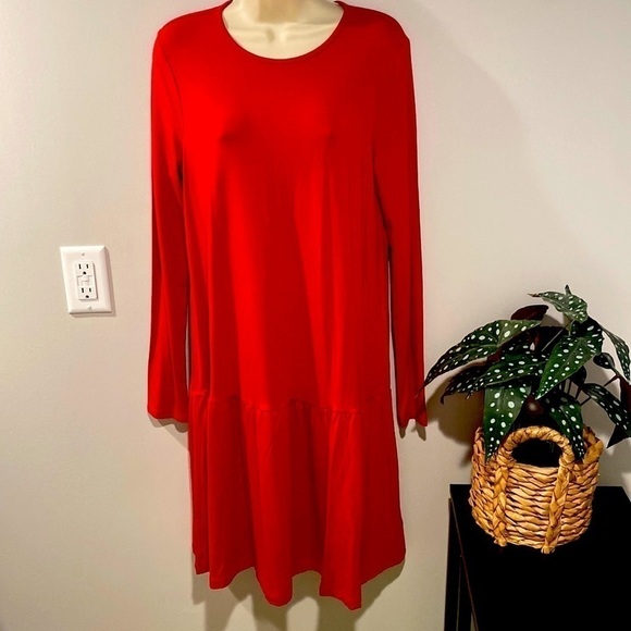 GAP Dresses & Skirts - NEW - GAP Long Sleeved T-Shirt Dress with Drop Waist Size Small TALL